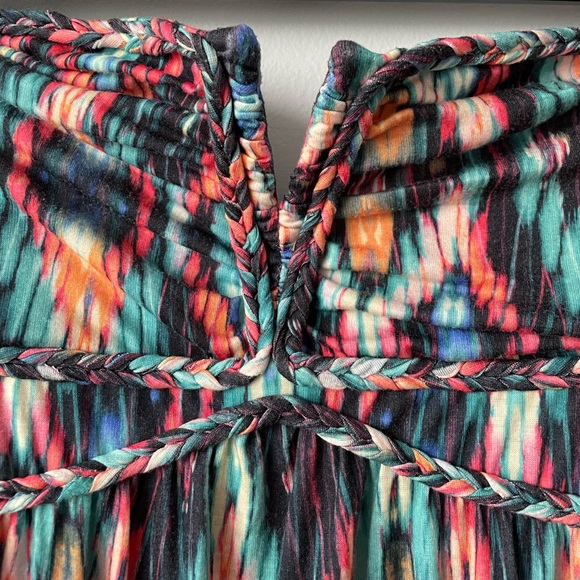YDE Multi Coloured Abstract Strapless Maxi Dress with Braided Detail Size Medium - Picture 7 of 11